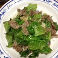 減塩パパ's cooksnap of when they made 牛肉とレタスの炒めモノ.