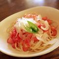 白い烏's cooksnap of when they made トマトと新玉ねぎの冷製パスタ.