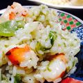 たちゃーん's cooksnap of when they made そら豆とエビのリゾット　青海苔風味.