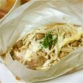 りえぷkitchen's cooksnap of when they made サーモンの生クリームソース紙包み蒸し.