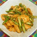 うに子's cooksnap of when they made 簡単♪鶏むね肉とアスパラのマヨ炒め.