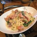Kanoken's cooksnap of when they made ほうれん草と鮭のクリームパスタ.