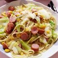あいじゃわ's cooksnap of when they made キャベツとソーセージのスープパスタ.