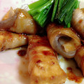 TAMASAND's cooksnap of when they made 節約❗️蒟蒻と厚揚げの肉巻き生姜焼き.