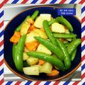 harukoumam's cooksnap of when they made 新じゃがとスナップえんどうのにんにく炒め.