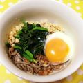 ☆ゆきんこ0220☆'s cooksnap of when they made 納豆まぜ蕎麦ポーチドエッグのせ.