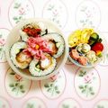 komutatata's cooksnap of when they made 子供の好物♡海老フライ恵方巻き（巻寿司②.