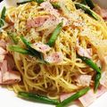 G☆Ponchi's cooksnap of when they made ✿ゴロゴロベーコン✿和風パスタ.