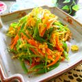 Mimosa♡'s cooksnap of when they made 人参しりしり☆絹さや入り.