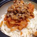 tm63's cooksnap of when they made 乗っけて簡単ピリ辛ミートソース納豆うどん.