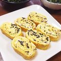YUKIKI☆'s cooksnap of when they made 我が家のお弁当☆チーズ&のり入り玉子焼き.