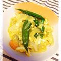 いしかわりか's cooksnap of when they made 新玉ねぎ＆スナップエンドウの卵とじ☆*ﾟ.