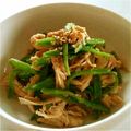 kenshirou9's cooksnap of when they made 大量消費！絹さやと鶏胸肉の胡麻和え.