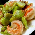 ai626ko's cooksnap of when they made そら豆と海老をにんにくとトロトロチーズで.