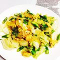 ぽんず参上's cooksnap of when they made アスパラとキャベツとエビの洋風卵炒め♪.