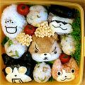 ayumimuya's cooksnap of when they made 妖怪ウォッチ ウィスパーおにぎり弁当.