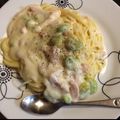レベッカ8's cooksnap of when they made アサリとそら豆のチーズクリームパスタ.