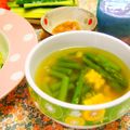 ガメコ's cooksnap of when they made コーンとアスパラ◆優しい春色スープ.