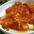 nyachi33's cooksnap of when they made ソーセージとトマトソースのリガトーニ.