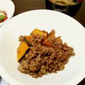 こーちゃん｡'s cooksnap of when they made 合い挽き肉とカボチャの甘辛炒め.