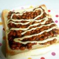 ☆きゅーちゃん☆'s cooksnap of when they made 納豆とのりの佃煮のマヨトースト.