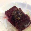 ことわんたん's cooksnap of when they made 絶品おつまみ！鯨肉のレバ刺し風？.