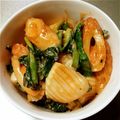 cinna888's cooksnap of when they made イカとニラのピリ辛マヨソース炒め.
