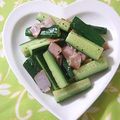 moruchama's cooksnap of when they made きゅうりとベーコンだけ.