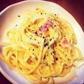 安田∞ばなな's cooksnap of when they made 牛乳でとろりと濃厚カルボナーラ♡.