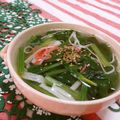 赤い電話's cooksnap of when they made ほうれん草とカニかまのスープ.