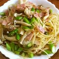 むりゆ's cooksnap of when they made 簡単アスパラきのこパスタ15分でOK♪.