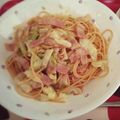 gokyu's cooksnap of when they made エリンギとベーコンの和風パスタ.