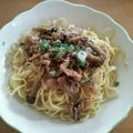 シンチャチャ's cooksnap of when they made ピリ辛☆肉ときのこの冷やし麺.