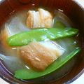 horseland's cooksnap of when they made 絹さやと麩の味噌汁.