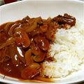 mina4☆'s cooksnap of when they made デミグラスソース缶で昔のハヤシライス.