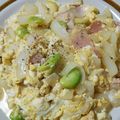 yukine104's cooksnap of when they made 空豆の炒り豆腐バター風味.