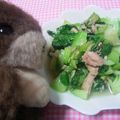 korakko's cooksnap of when they made チンゲン菜とツナの炒め物.