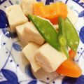 なのぴょん♪'s cooksnap of when they made こうや豆腐とスナップえんどうの煮物.