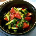 ♥ポロン♥'s cooksnap of when they made トマトとオクラの和え物.