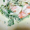nkaaaaa's cooksnap of when they made 水菜とサーモンのサラダ.