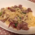 ﾌﾞﾚﾝﾀﾞ's cooksnap of when they made コリコリ大好き☆砂肝のペペロンチーノ.