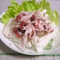 komomoもも's cooksnap of when they made ヘルシーサラダ☆大根と山芋の梅ささみ乗せ.