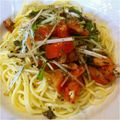 cha_nyon's cooksnap of when they made トマトと乾燥バジルの冷製パスタ♬.