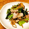 てらよう's cooksnap of when they made 味付はなめたけで！小松菜と豚肉の炒めもの.