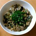 ばよちゃん's cooksnap of when they made なすとチキンのポン酢マヨ丼.