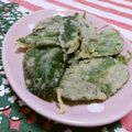 赤い電話's cooksnap of when they made ポテチみたい☆モロヘイヤの天ぷら.