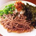 ちーさん＆おさくん's cooksnap of when they made 手作りなめ茸おろし蕎麦.