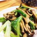 マナとエミ's cooksnap of when they made ♪小松菜しめじベーコンのにんにく炒め♪.