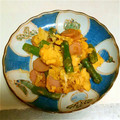 ななげんき's cooksnap of when they made アスパラと魚肉ソーセージの中華風卵とじ.