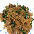 九道礼菜's cooksnap of when they made 牛肉とにらとはるさめの炒め物.